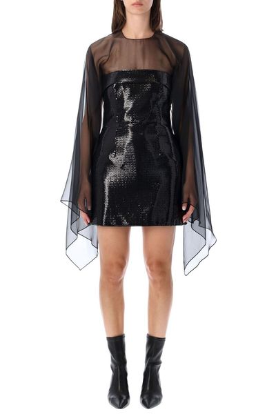 Alberta Ferretti Sequin Embellished Crewneck Mini Dress