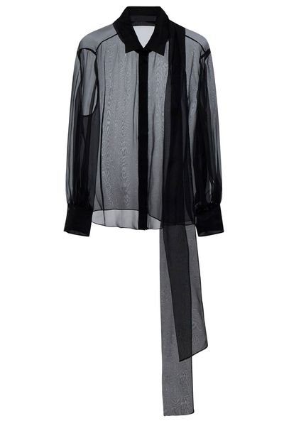 Valentino Scarf Detailed Long-Sleeved Shirt