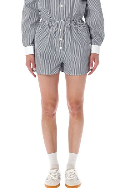 Sporty & Rich Popeline Striped Shorts