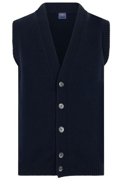 Fedeli Buttoned Sleeveless Cardigan