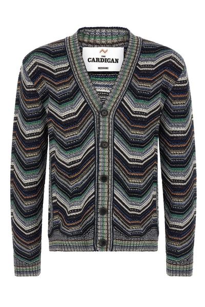 Missoni Metallic Zigzag Knit Cardigan