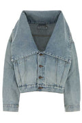 Balenciaga Standing Collar Boxy Denim Jacket