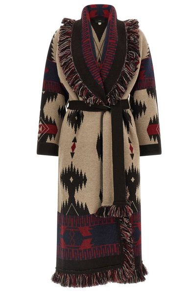 Alanui Icon Fringed Jacquard Long Coat