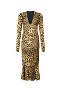 Roberto Cavalli Leopard-Printed V-Neck Midi Dress