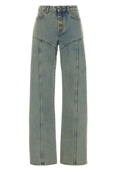 Marine Serre Moon Laser Denim Flare Jeans