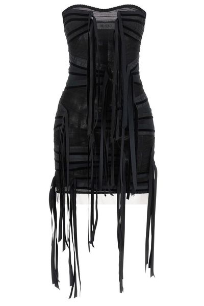 The Attico Ribbon Tulle Mini Dress