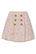 Balmain Buttoned Tweed Mini Skirt