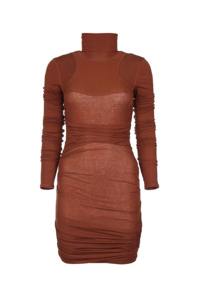 Elisabetta Franchi Ruched Turtleneck Dress