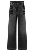 The Attico Logo Patch Wide-Leg Jeans