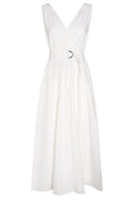 Brunello Cucinelli Belted Pleated Midi Dress