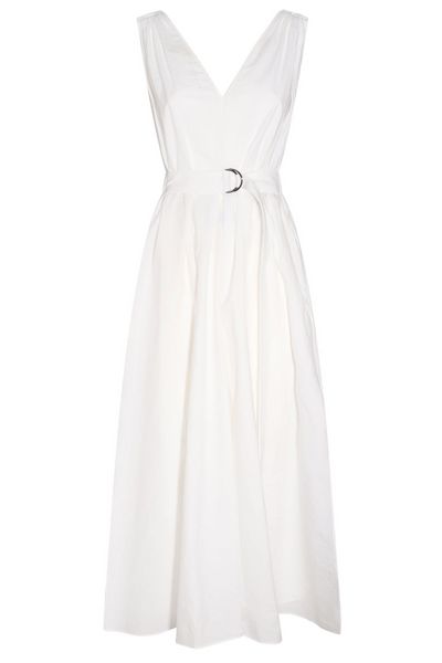 Brunello Cucinelli Belted Pleated Midi Dress