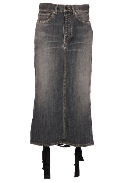 Balenciaga Lace-Up Denim Skirt