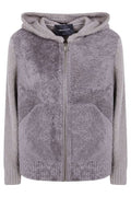 Fabiana Filippi Shearling Knit Hooded Jacket