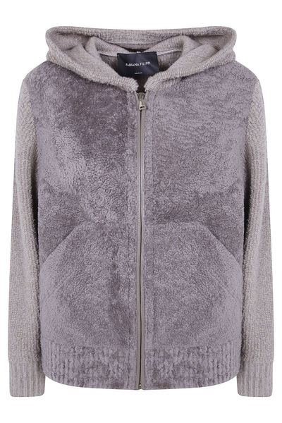 Fabiana Filippi Shearling Knit Hooded Jacket