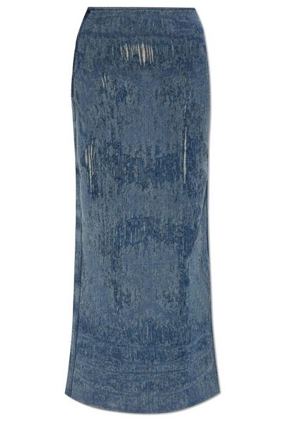 Diesel De-Megan-Fsg Distressed Denim Skirt