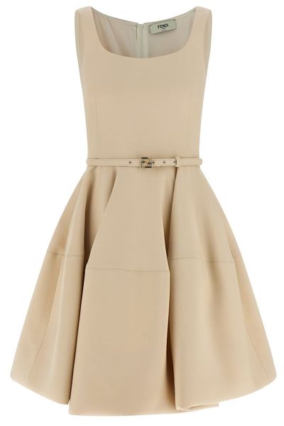 Fendi Belted-Waist Sleeveless Dress