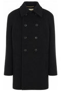Saint Laurent Double-Breasted Long-Sleeved Coat