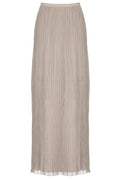 Alberta Ferretti Pleated Satin Midi Skirt