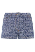 Moschino All-Over Logo Denim Shorts