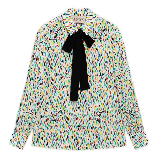 Valentino All-Over Printed Straight Hem Shirt