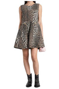 Ganni Leopard Denim Mini Dress