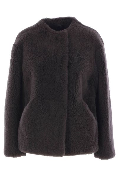 'S Max Mara Long-Sleeved Crewneck Coat