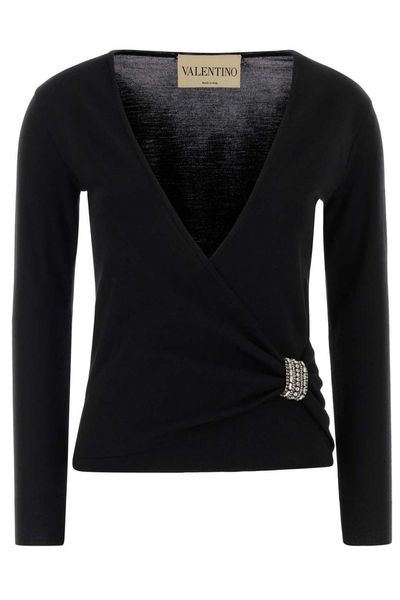 Valentino Embellished Wrap Sweater