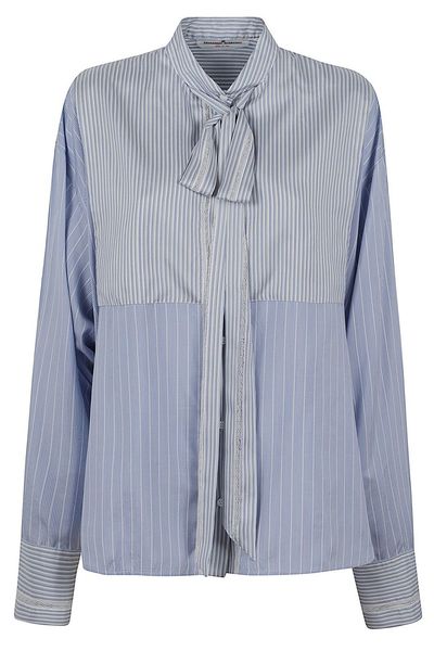 Ermanno Scervino Striped Tie-Neck Shirt