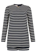 Valentino Logo Plaque Striped Crewneck Jumpsuit