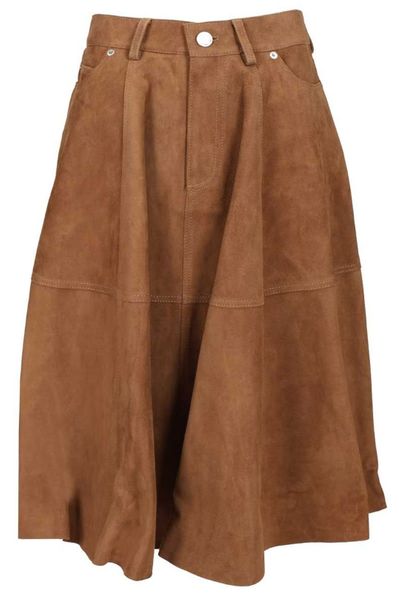 AMI Leather Midi Skirt