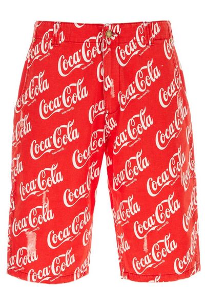 Erl Coca-Cola Printed Distressed Shorts