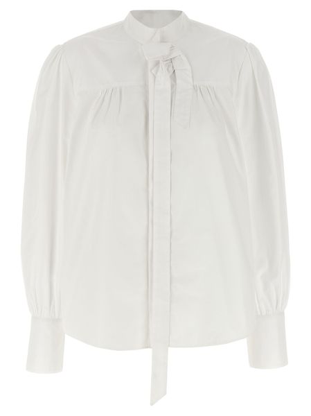Prada Bow Detailed Long-Sleeved Shirt