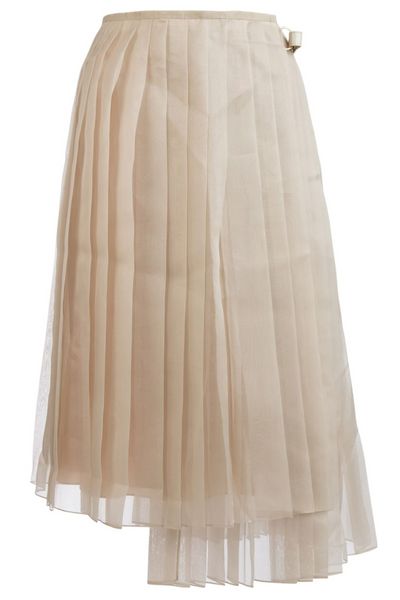 Fendi Asymmetric Hem Pleated Skirt