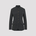 Giorgio Armani Stand Collar Herringbone Blazer