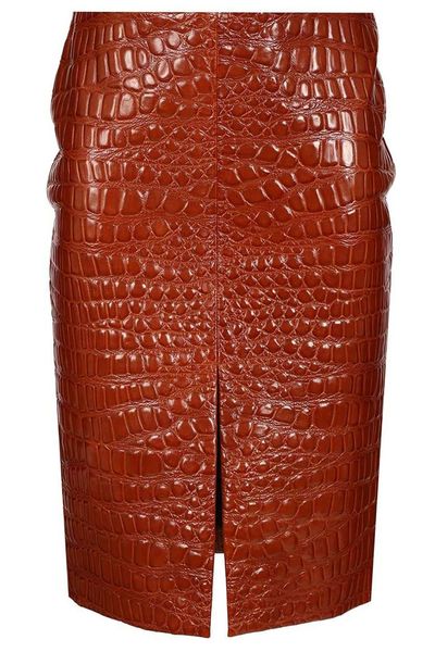 Saint Laurent Embossed Pencil Skirt