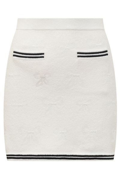 Self-Portrait Bow Jacquard Mini Skirt