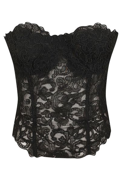 Ermanno Scervino Embroidered Lace Bustier Top