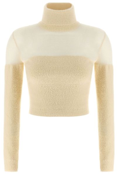 Elisabetta Franchi Jewel Logo Turtleneck Top