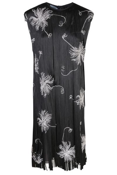 Prada Crewneck Fringed Dress