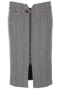 Tom Ford Chevron-Pattern Zipped Midi Pencil Skirt