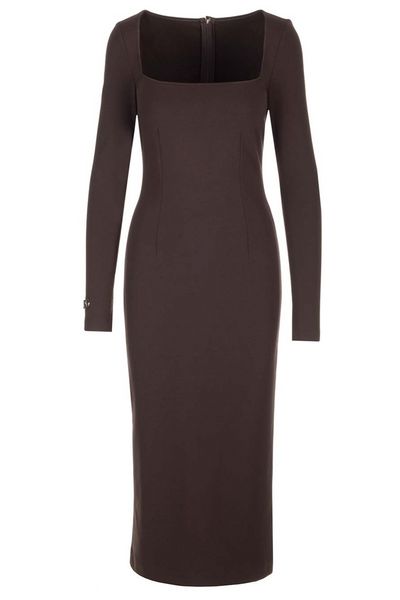 Dolce & Gabbana Square Neck Midi Dress