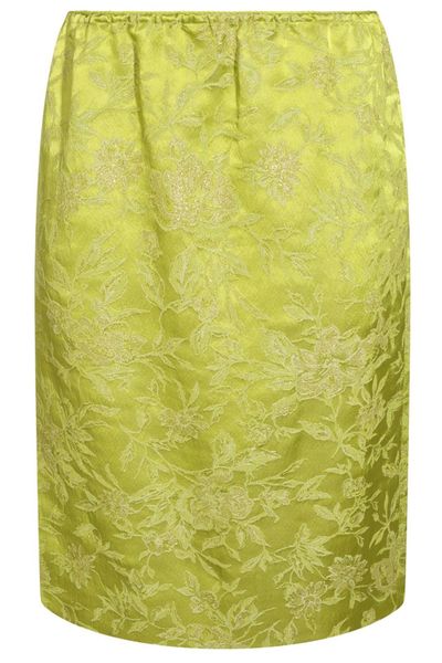 Saint Laurent Brocade Mid-Rise Midi Skirt