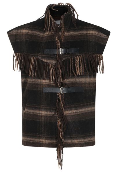 Isabel Marant Étoile Checked Fringed Cape