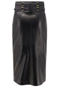 Elisabetta Franchi Logo Embossed Leather Skirt