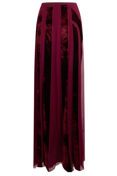 Alberta Ferretti Pleated Panel Maxi Skirt