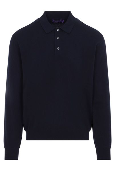 Ralph Lauren Cashmere Long-Sleeve Knit Polo
