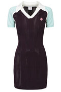 Casablanca Short Sleeved Contrast Collar Ribbed Tennis Dress