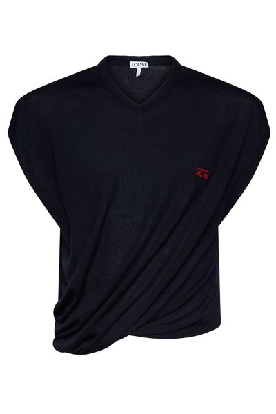 Loewe Knotted V-Neck Sleeveless Knitted Top