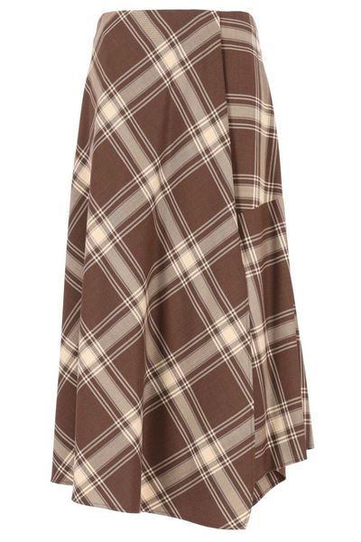 Weekend Max Mara Lanoso Checked Long Wrap Skirt