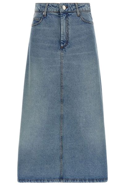 AMI Paris Long A-Line Denim Skirt
